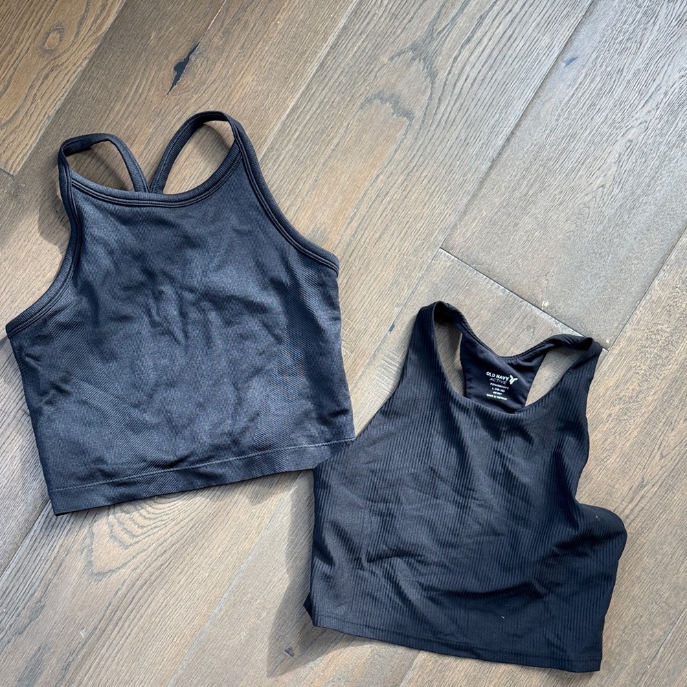 Black athletic Crop Tops